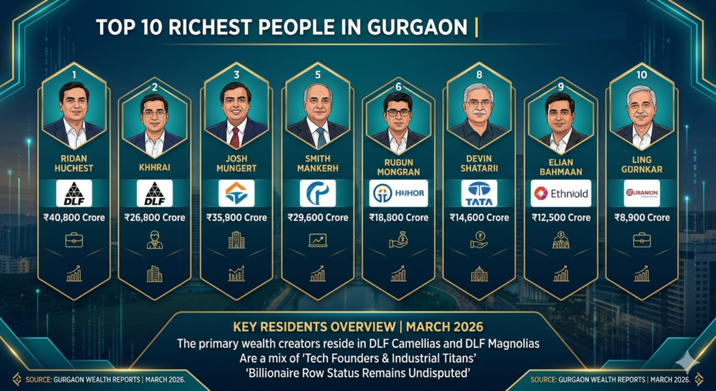 Top 10 richest person in Gurgaon list