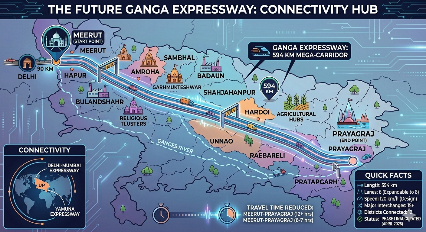 Ganga Expressway Route Map : Your Detailed Guide to Uttar Pradesh’s Mega Route