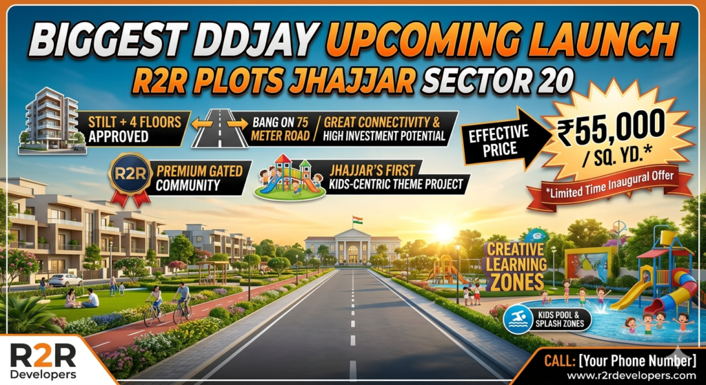 R2R Plots in Jhajjar Sector 20 Biggest DDJAY Upcoming Launch by R2R Developers - Realty Hunting R2R Plots in Jhajjar Sector 20 Biggest DDJAY Upcoming Launch by R2R Developers