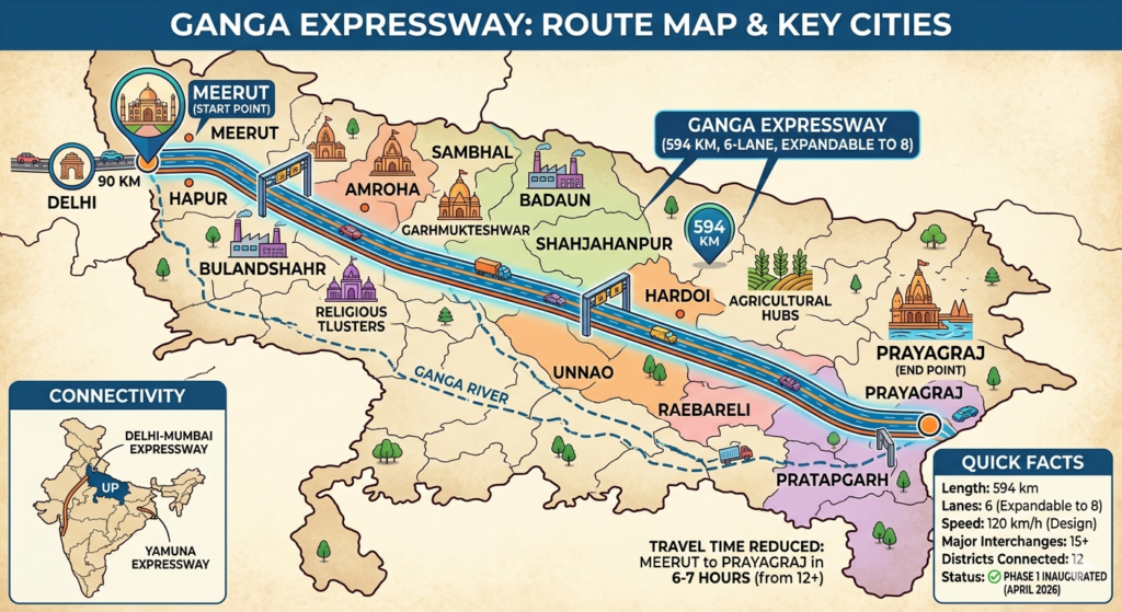 Ganga Expressway Route Map : Your Detailed Guide to Uttar Pradesh’s Mega Route