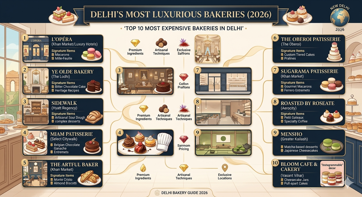 Top 10 Bakery in Delhi and Top 10 most expensive bakery in Delhi