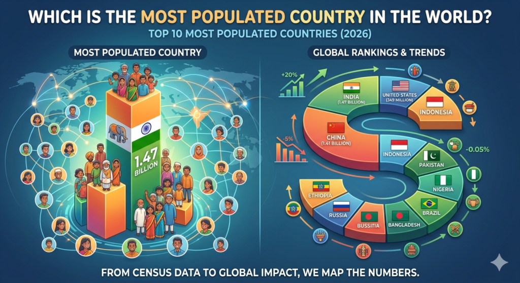 Which is the Most populated country in the World Top 10 Most Populated Countries