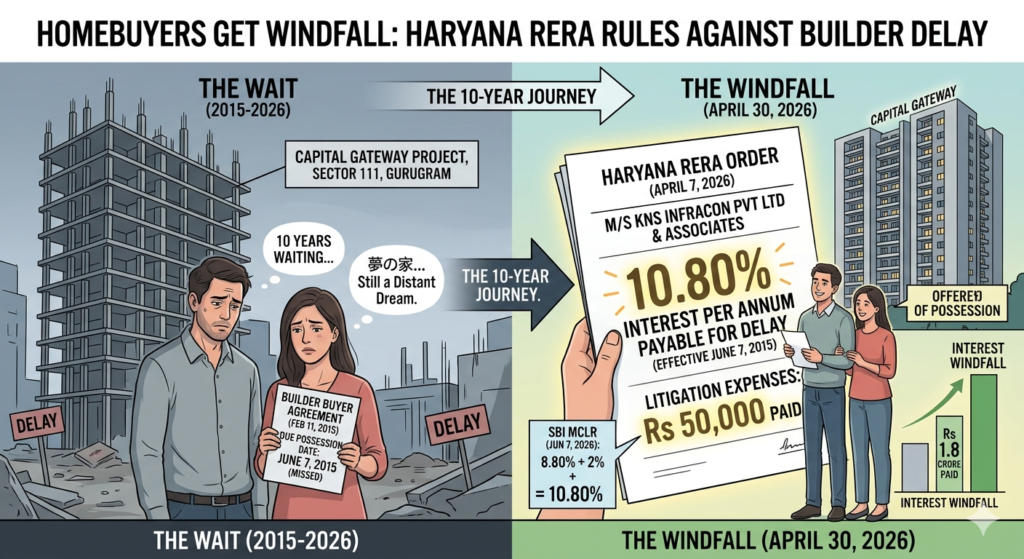 Homebuyers get windfall after 10-year wait: Haryana RERA orders Gurugram-based builder to pay interest of 10.80%