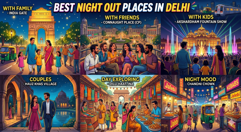 Best Night out places in Delhi with family, friends, Kids, couples, day, night - Realty Hunting Best Night out places in Delhi with family, friends, Kids, couples, day, night