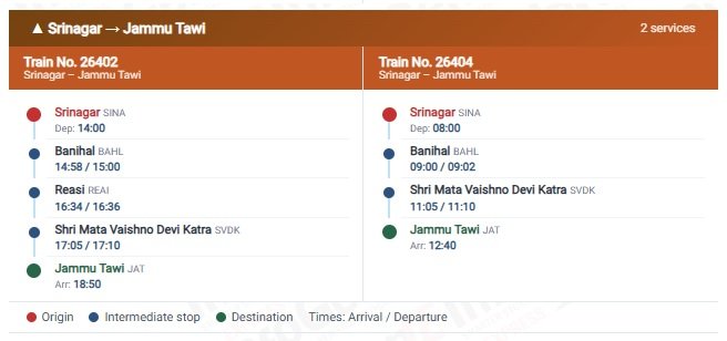 Train number, travel duration, halts and times for Jammu Tawi-Srinagar Vande Bharat Express