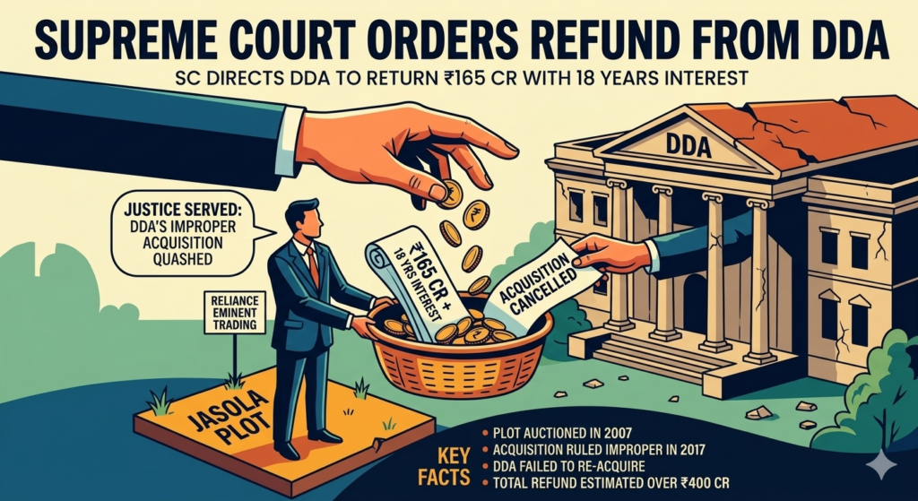 Supreme Court orders DDA to refund 165 cr* with 18 years of interest