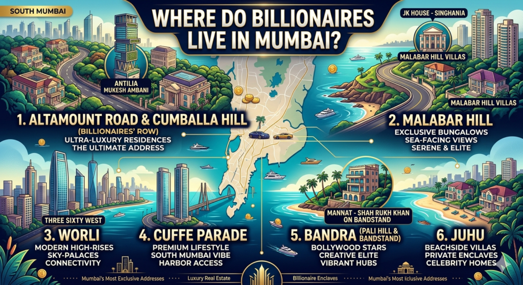 Where do billionaires live in Mumbai