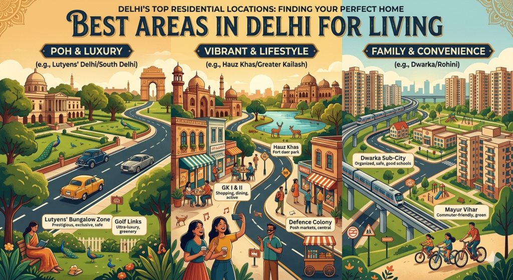 Best area in Delhi for living - Realty Hunting Best area in Delhi for living
