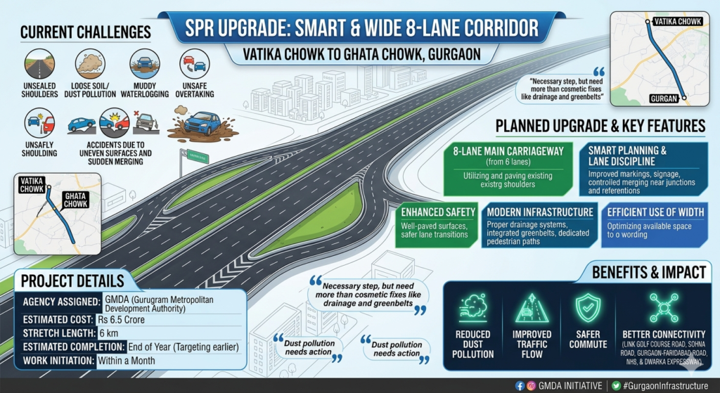Smart & Wide Upgrading of 8-lane between Vatika chowk To Ghata chowk