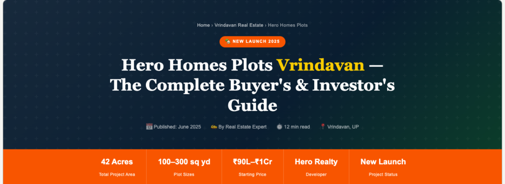 Hero Homes Plots Vrindavan | Price, Location, Amenities & Investment Guide - Realty Hunting Hero Homes Plots Vrindavan | Price, Location, Amenities & Investment Guide