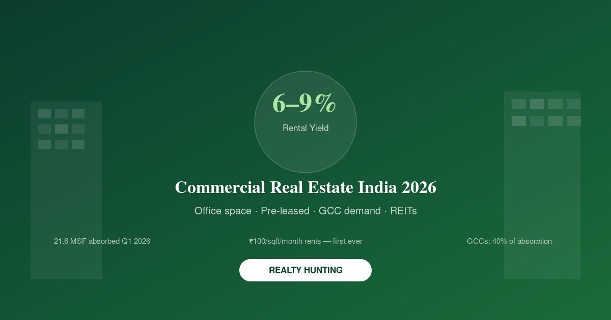 Commercial Real Estate India 2026: Can You Really Earn 6–9% Yield from Office Spaces?