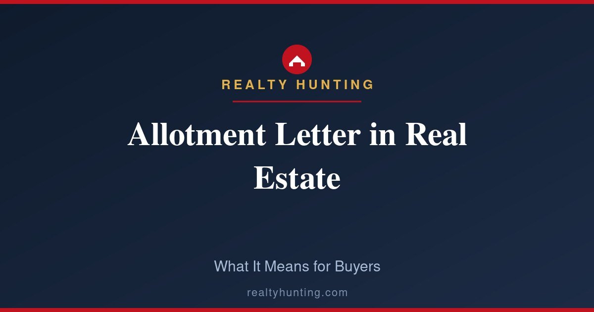 Allotment Letter in Real Estate Explained