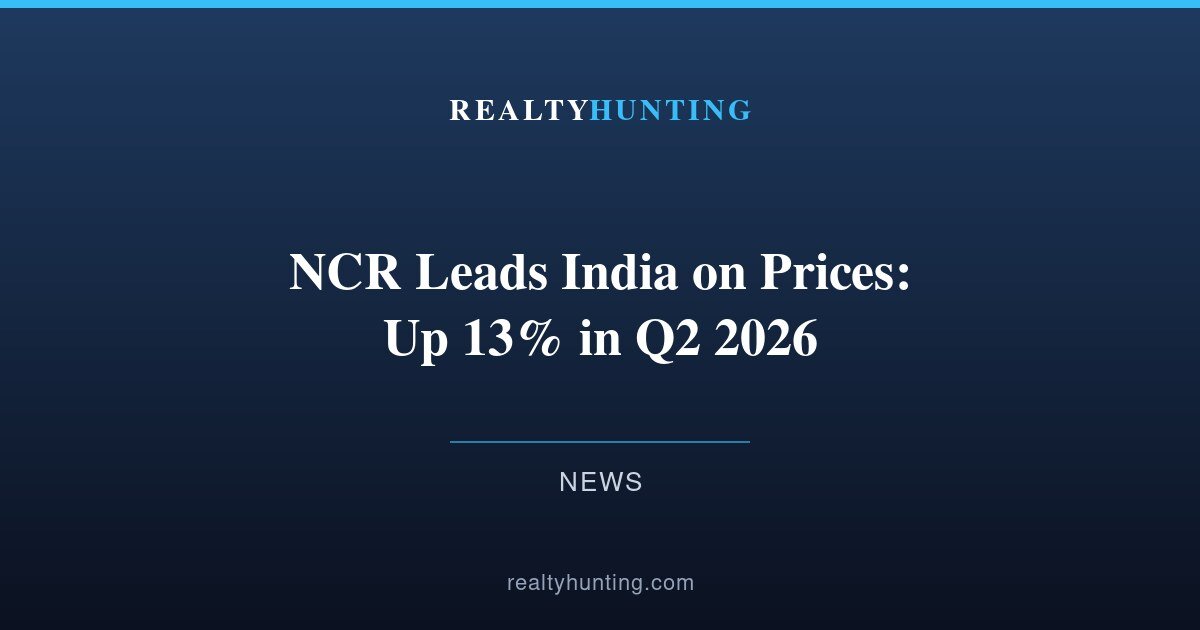 Sales Down, Prices Up: NCR Leads India at 13% in Q2 2026