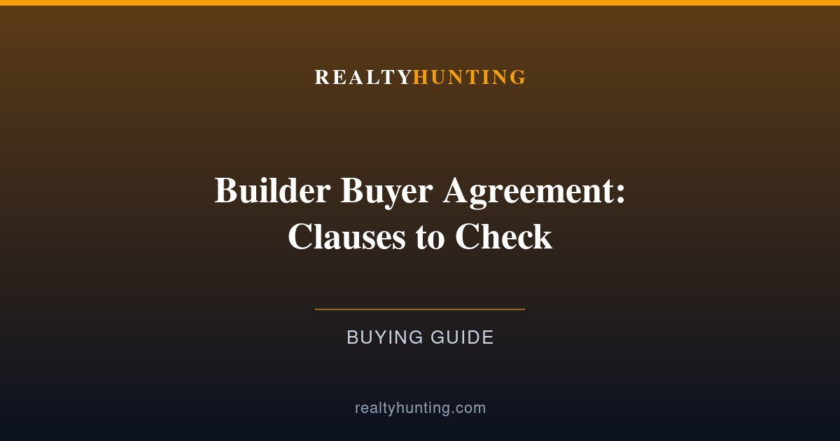 Builder Buyer Agreement 2026: Clauses to Check Before You Sign