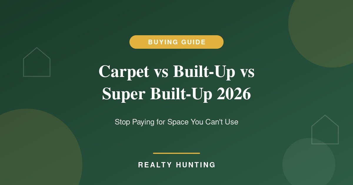 Carpet Area vs Built-Up vs Super Built-Up 2026: Stop Paying for Space You Can't Use
