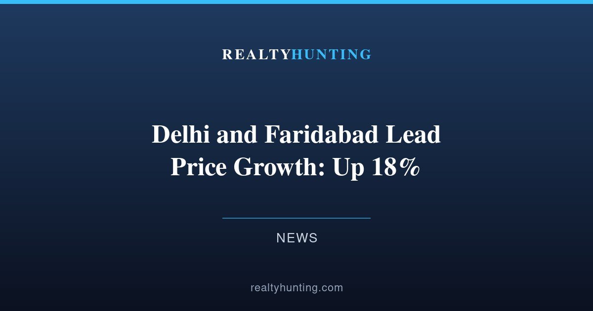 Delhi and Faridabad Lead India on Home Price Growth: Up 18% in H1 2026