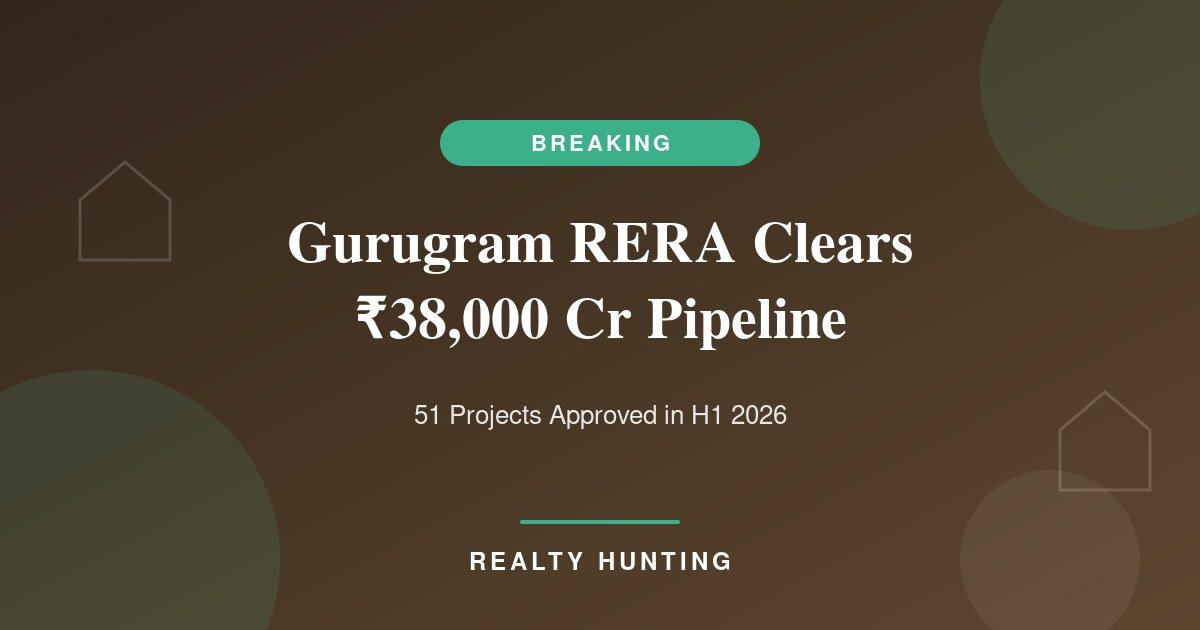 Gurugram RERA Cleared 51 Projects Worth ₹38,000 Crore in H1 2026: What's Coming and What Buyers Should Do