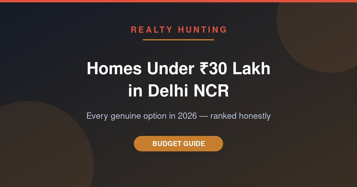 Homes Under ₹30 Lakh in Delhi NCR 2026: Every Genuine Option, Ranked