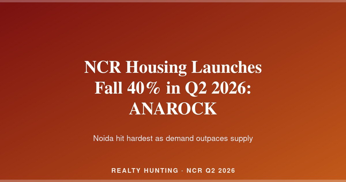 NCR Housing Launches Fall 40% in Q2 2026: ANAROCK