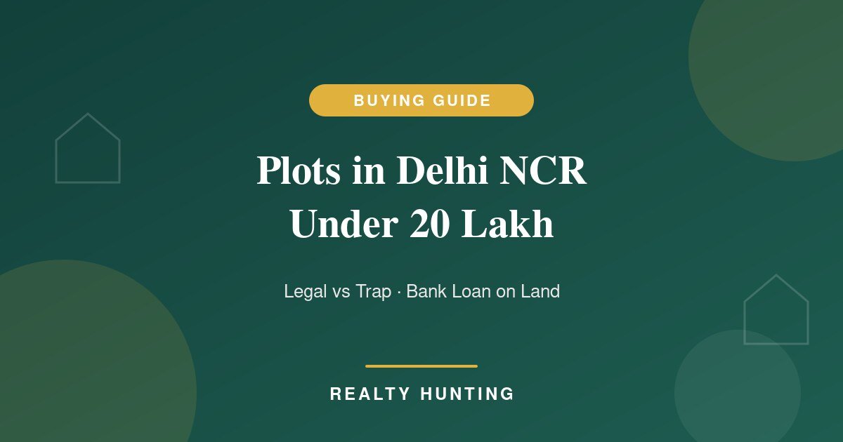 Plots in Delhi NCR Under 20 Lakh 2026: Where They're Real and Where They're a Trap