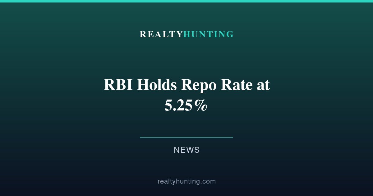 RBI Holds Repo Rate at 5.25%: What It Means for Your Home Loan EMI