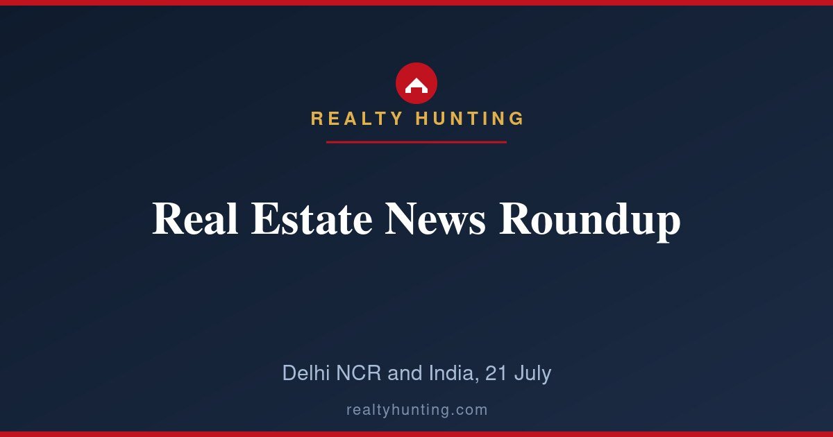 Real Estate News Roundup, 21 July 2026: NCR & India