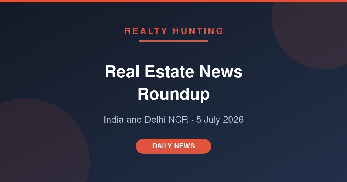 Real Estate News Roundup — 5 July 2026: Sentiment Dips to 49, NCR's Big Launch Quarter, Mumbai's ₹1.5 Trillion Pipeline
