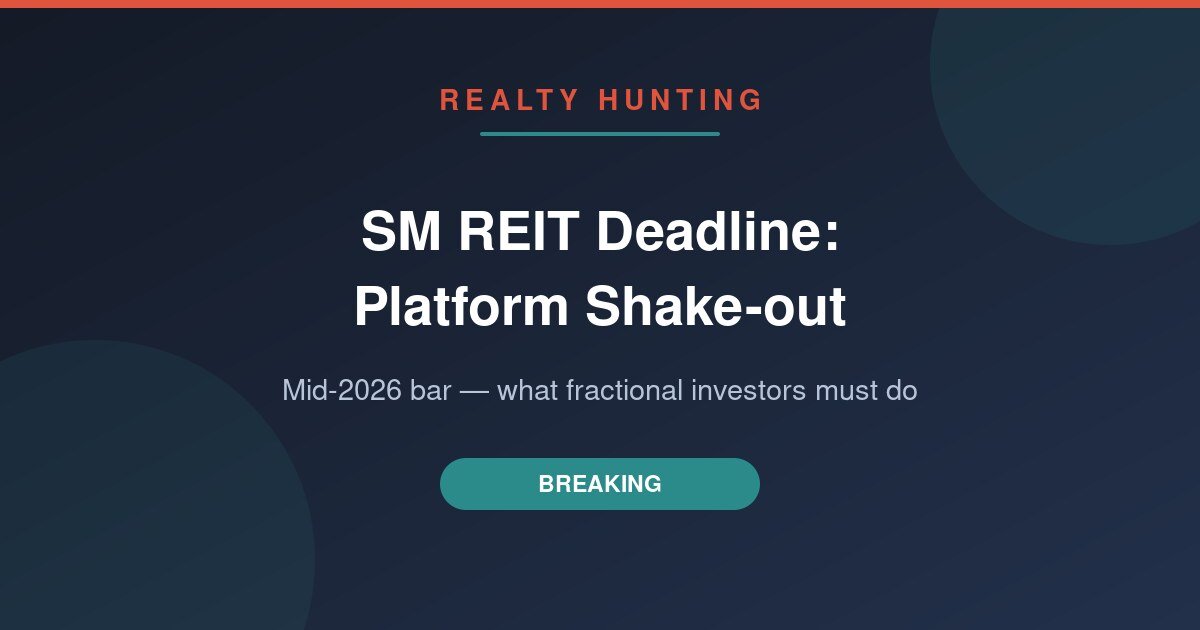 SM REIT Deadline: Fractional Platforms Face Mid-2026 Shake-Out — What Investors Must Do Now