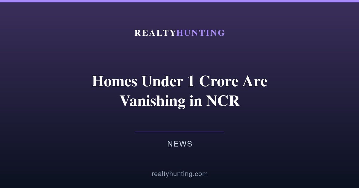 Homes Under 1 Crore Are Vanishing in Prime NCR: The Supply Squeeze