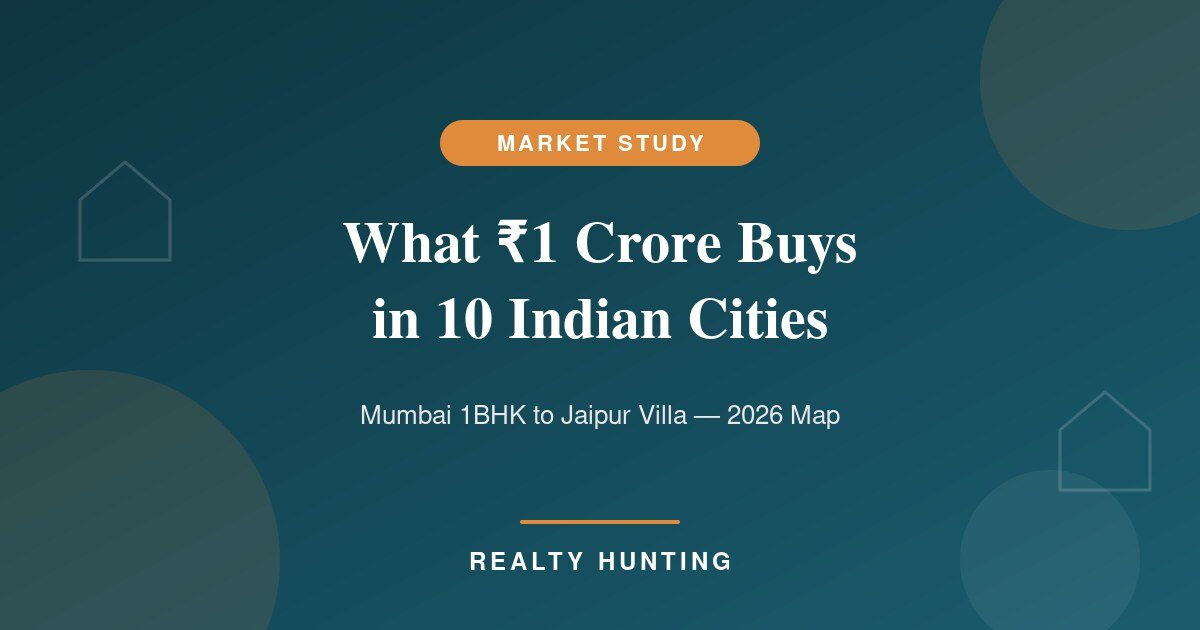 What ₹1 Crore Buys You in 10 Indian Cities in 2026: From 350 Sq Ft in Mumbai to a Villa Plot in Jaipur