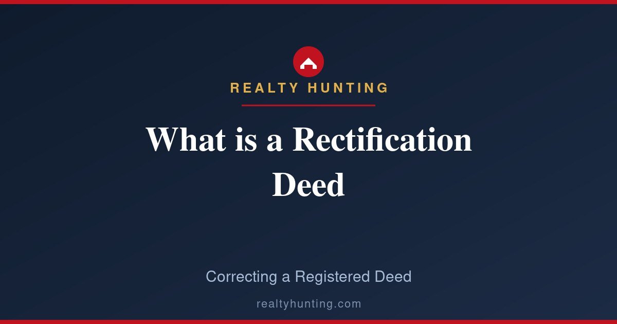 What is a Rectification Deed? Correcting a Registered Deed