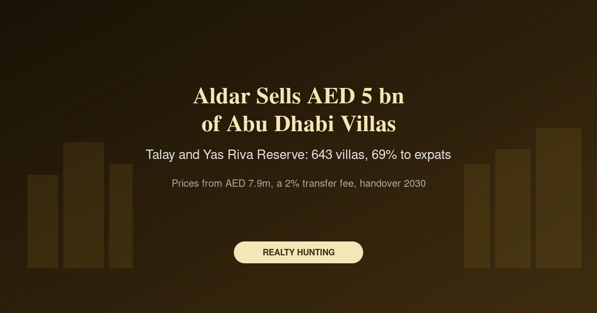 Aldar Sells Over AED 5 Billion of Abu Dhabi Villas at Talay and Yas Riva Reserve