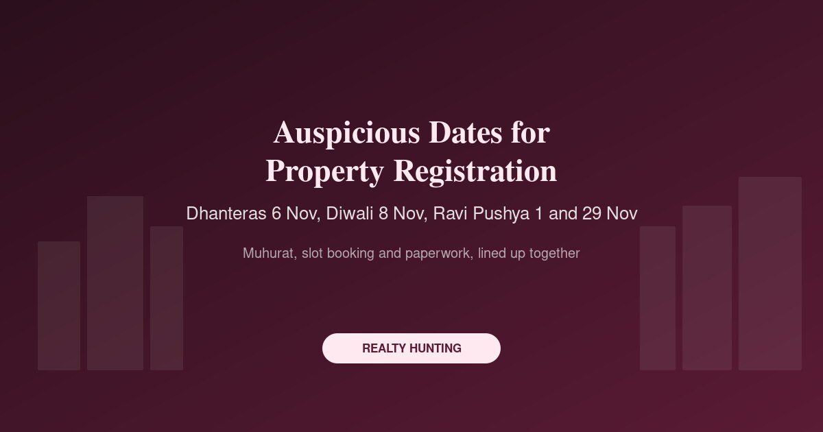 Auspicious Dates for Property Registration: October to December Muhurat, Dhanteras and What to Avoid
