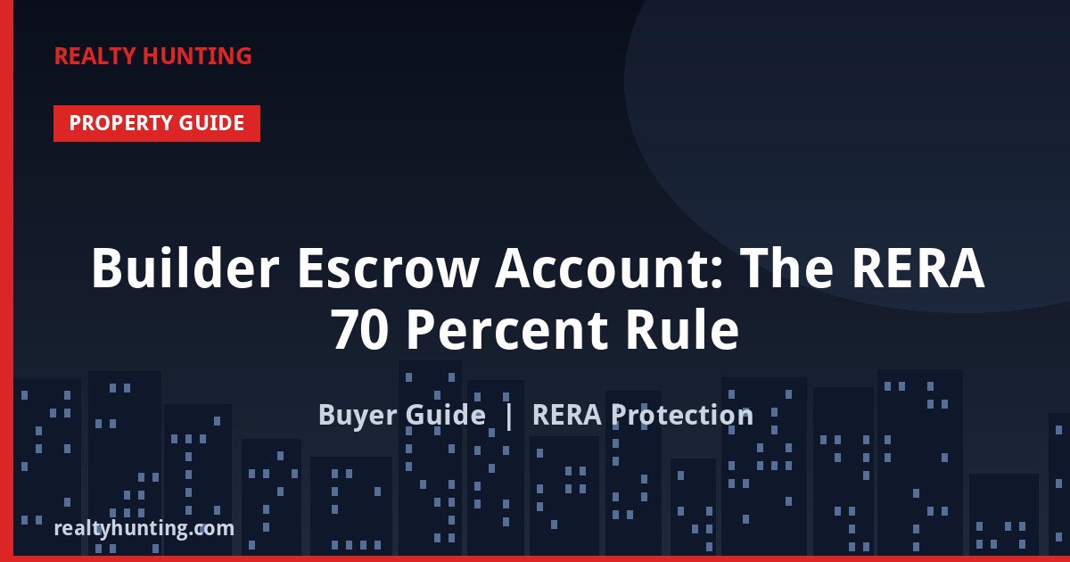 Builder Escrow Account: The RERA 70 Percent Rule