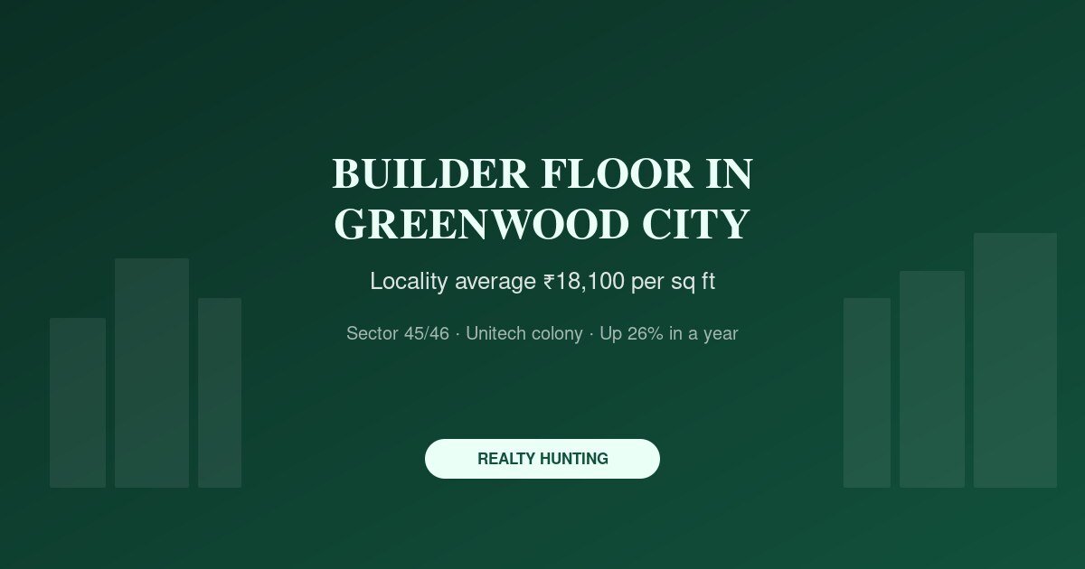 Builder Floor in Greenwood City Gurgaon: Price After a 26% Year