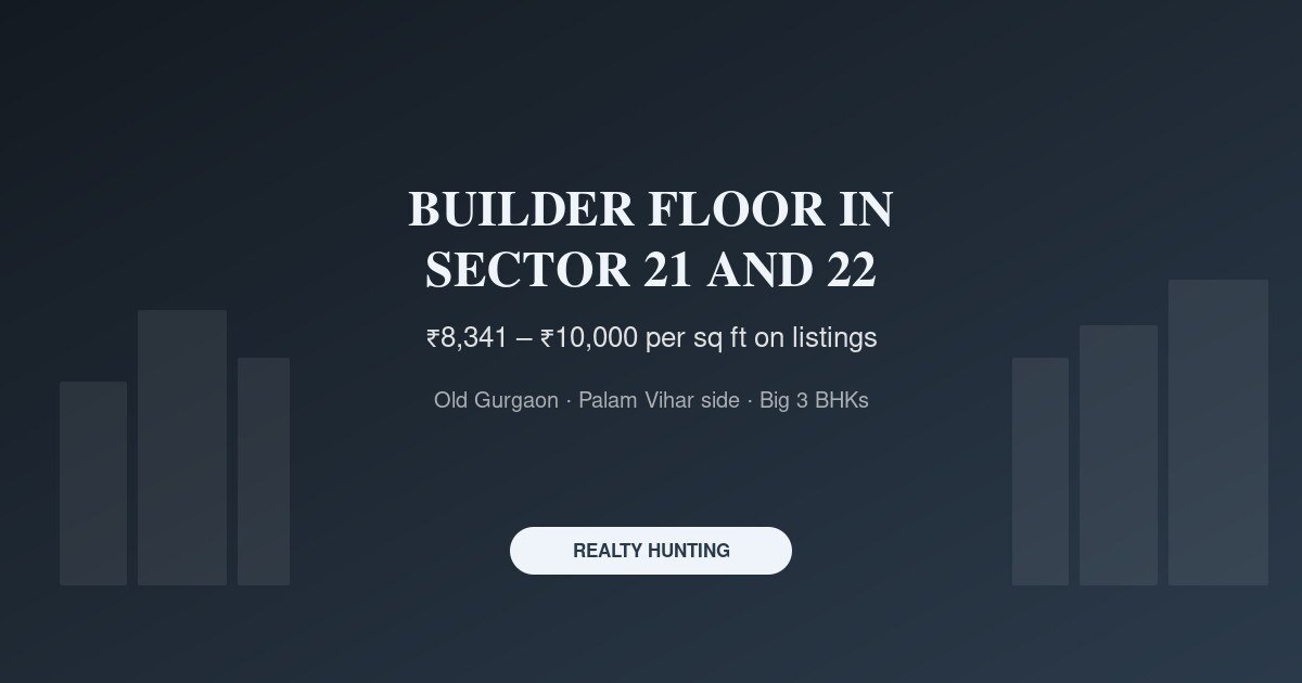 Builder Floor in Sector 21 and 22 Gurgaon: Price and Buyer Guide