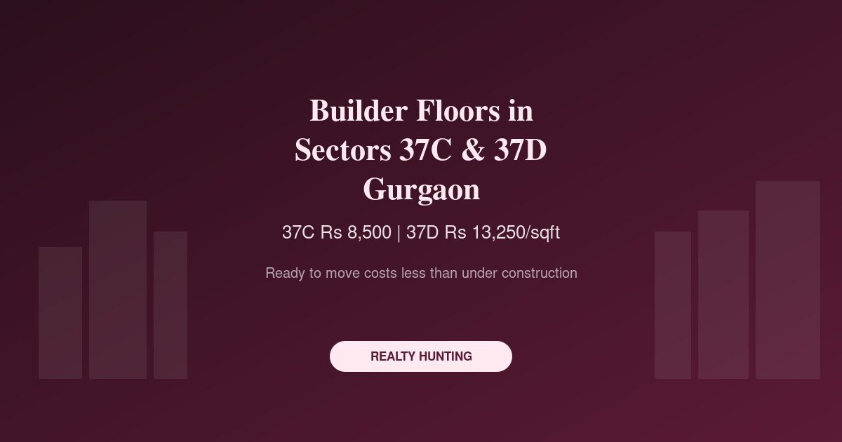 Builder Floor in Sector 37C and 37D Gurgaon: Price Guide