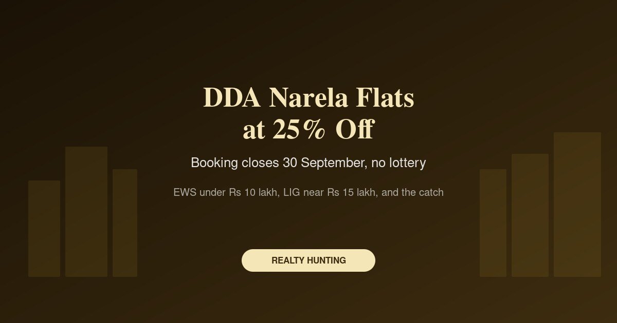 DDA's 25% Discount on Narela Flats Closes on 30 September