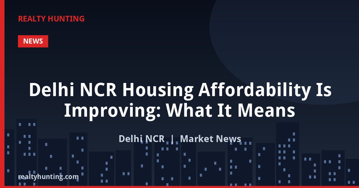 Delhi NCR Housing Affordability Is Improving: What It Means