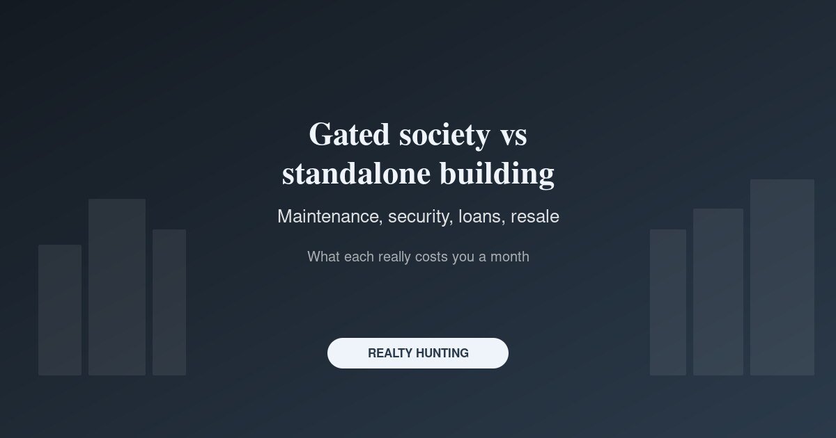Gated Society vs Standalone Building: Costs, Security, Loans and Resale