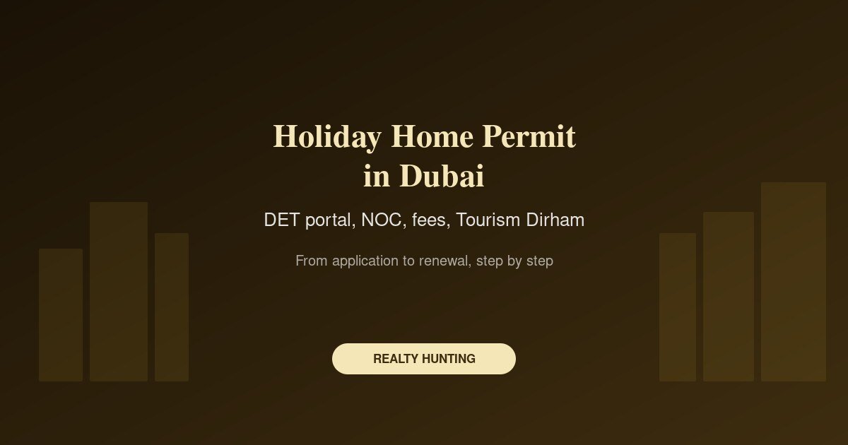 Holiday Home Permit in Dubai: DET Licence Steps, From Application to Renewal
