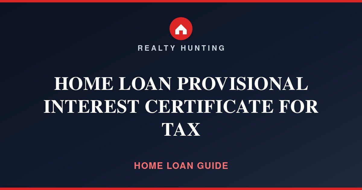 Home Loan Provisional Interest Certificate for Tax