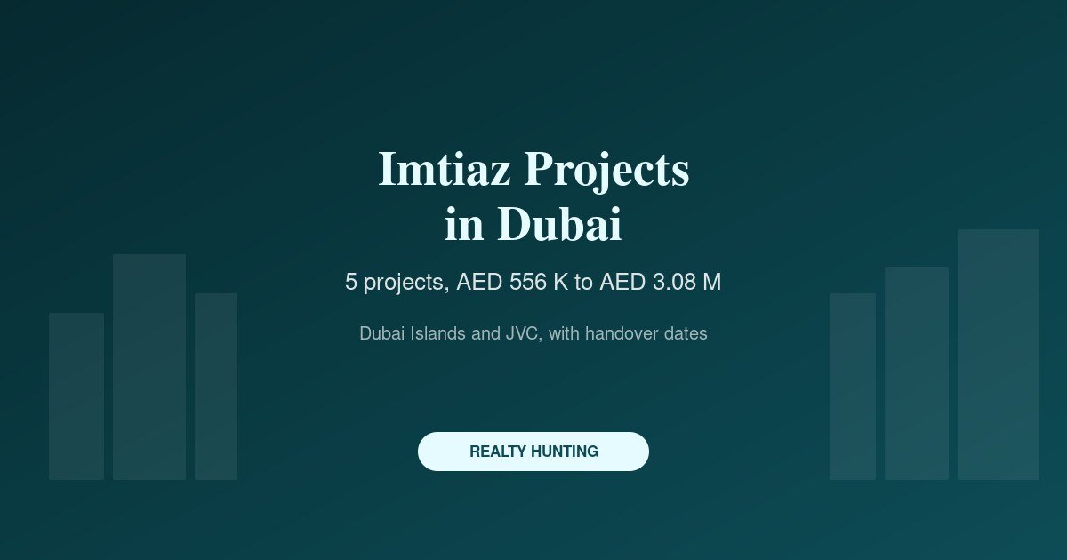 Imtiaz Developments Projects in Dubai: Prices and Handover Record