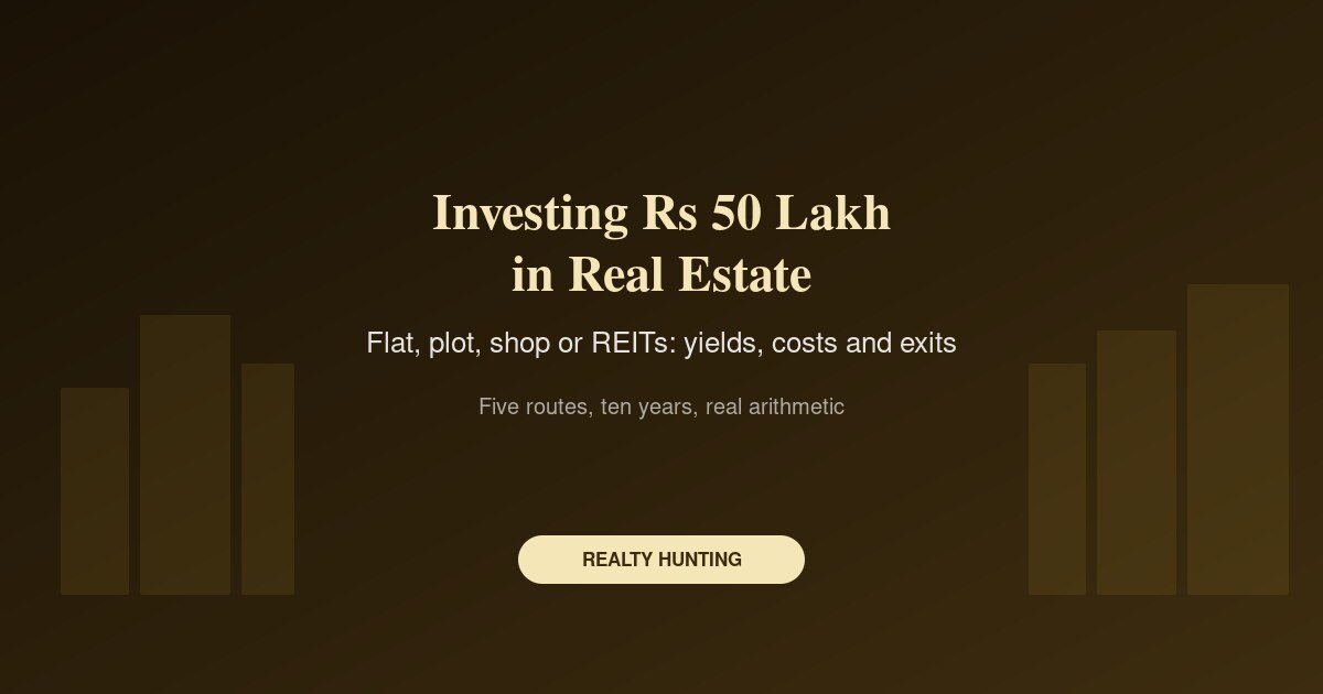 How to Invest Rs 50 Lakh in Real Estate: Five Routes Compared