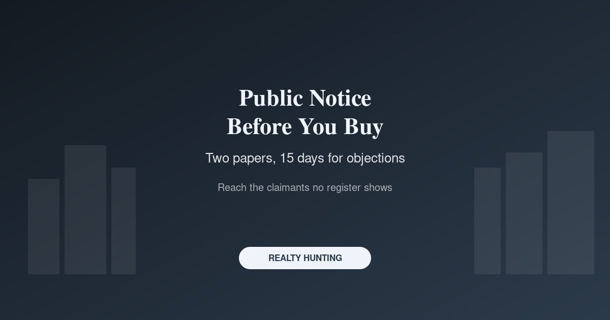 Public Notice Before Buying Property: When to Publish One, Cost and Format
