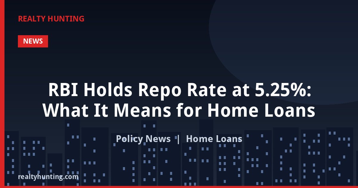 RBI Holds Repo Rate at 5.25%: What It Means for Home Loans