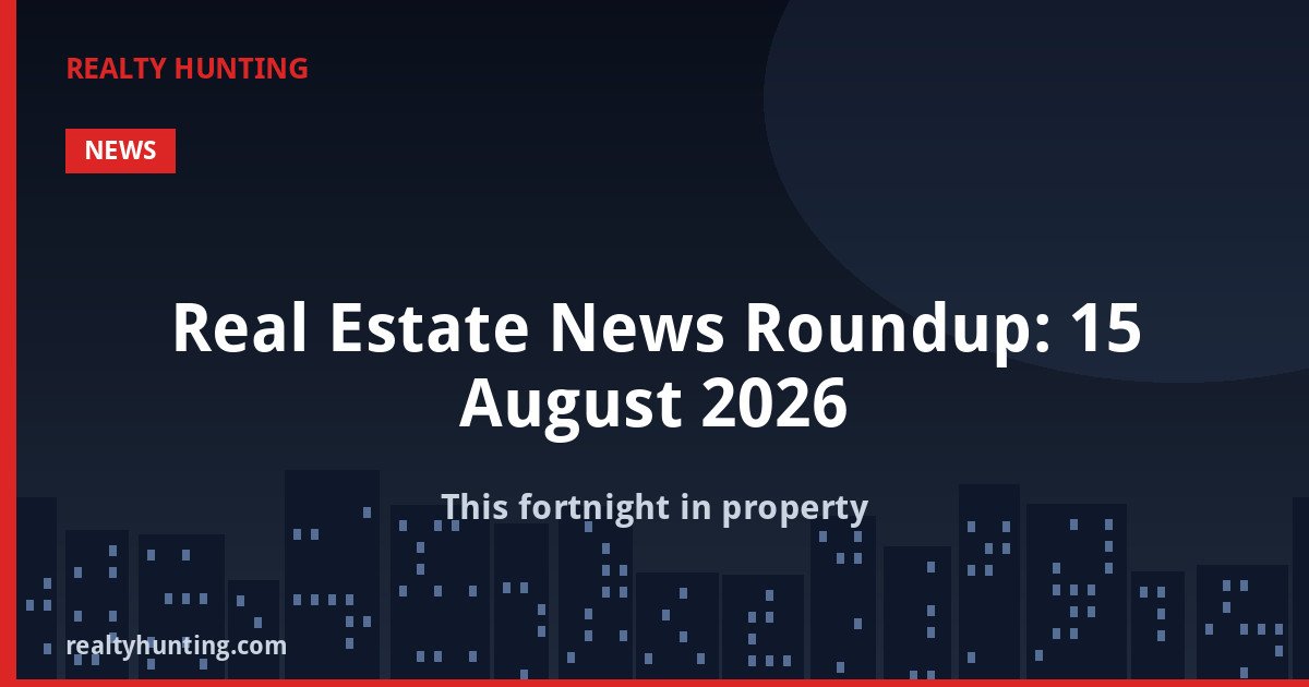 Real Estate News Roundup: 15 August 2026