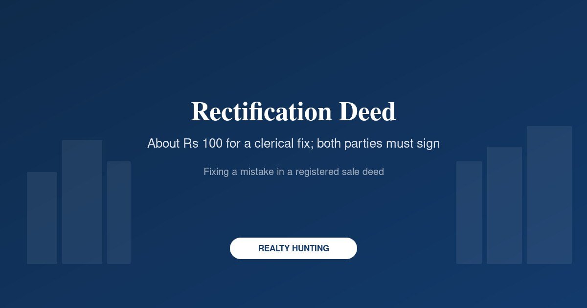 Rectification Deed: Fixing a Mistake in a Registered Sale Deed