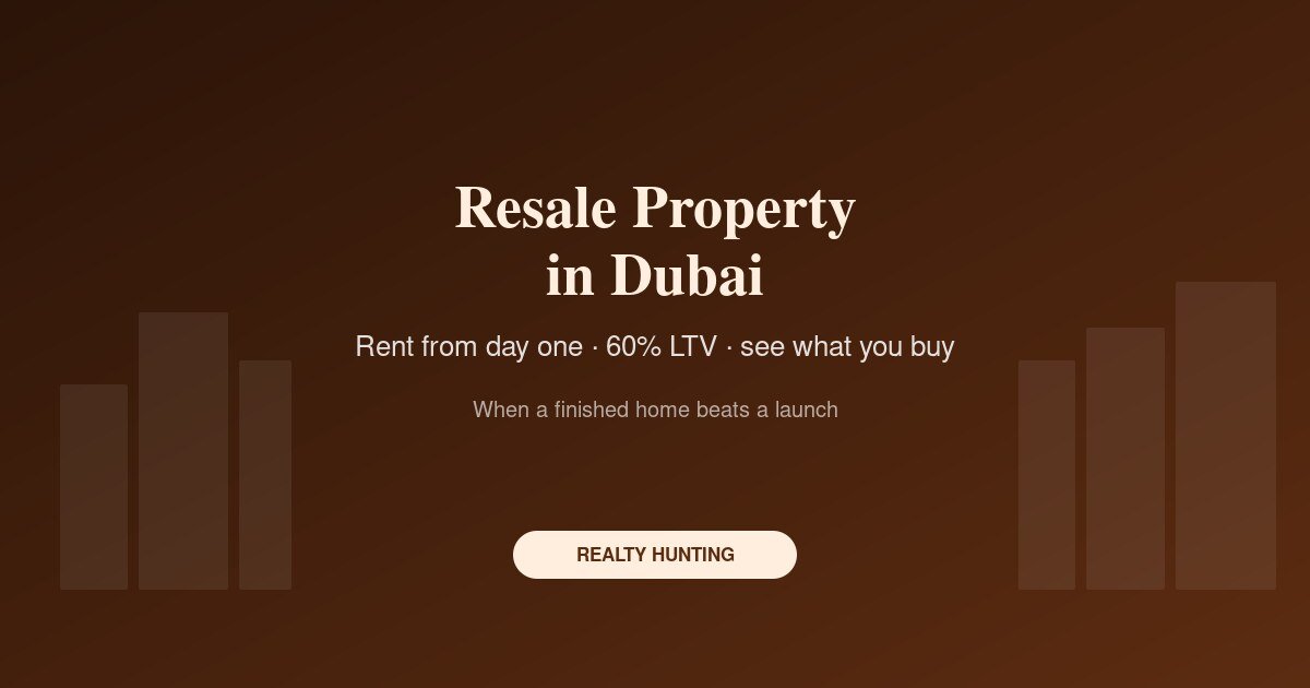 Resale Property in Dubai: Costs, Checks and When It Beats Off-Plan