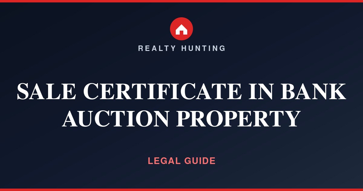 Sale Certificate in Bank Auction Property